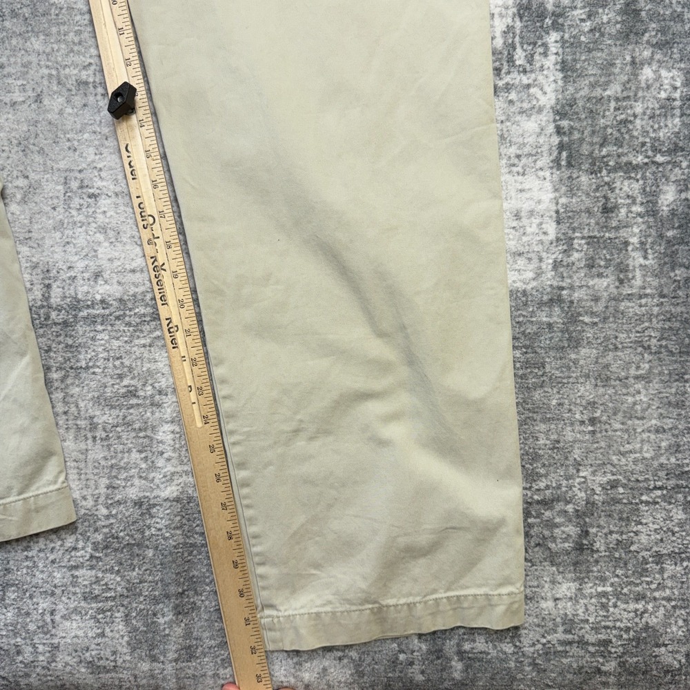 Y2K Old Navy Cargo Pants Men 33x34 (32x32) Beige Twill Distressed Straight Skate - Picture 13 of 15